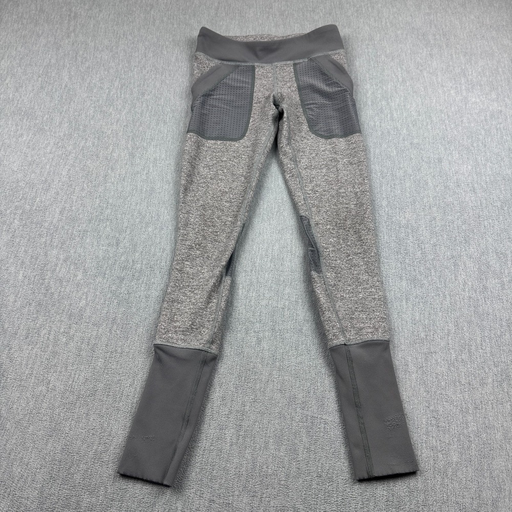 Ivivva by Lululemon Leggings Girls 10 Gray Tight Mesh Side Pockets Athletic